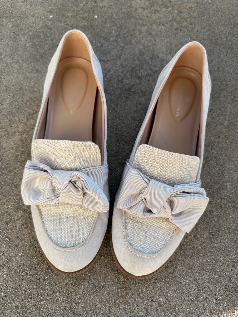 Bandolino Women’s Bow-Accent Loafers in Light Beige